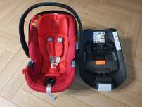 Fotelik samochodowy Cybex Aton 4 + baza isofix + adaptery do wózka