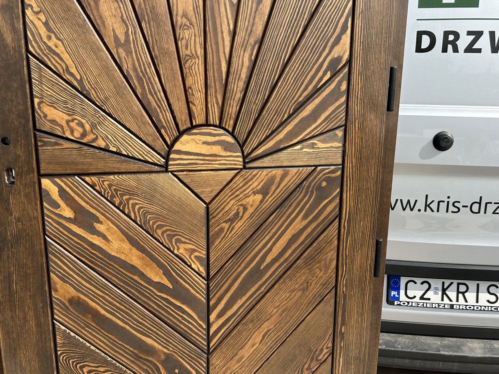 Drzwi wejsciowe zewnętrzne drewniane lite sosnowe OlejowaneCała Polska