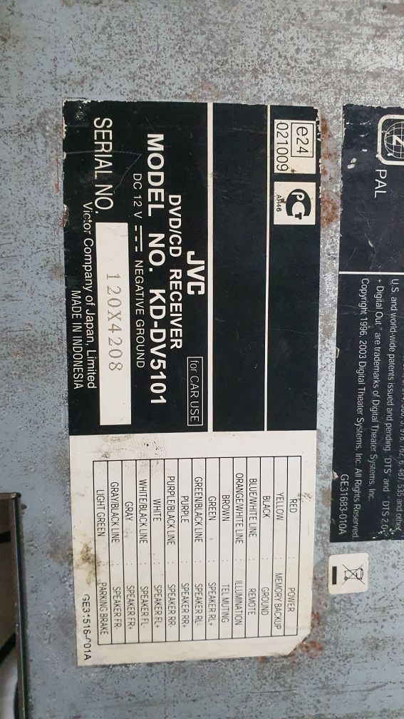Radio JVC kd-dv5101