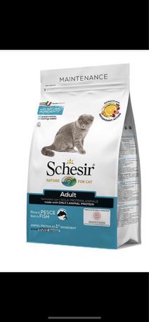 Schesir Cat Adult Fish с рыбой 1.5 кг. Корм для кошек