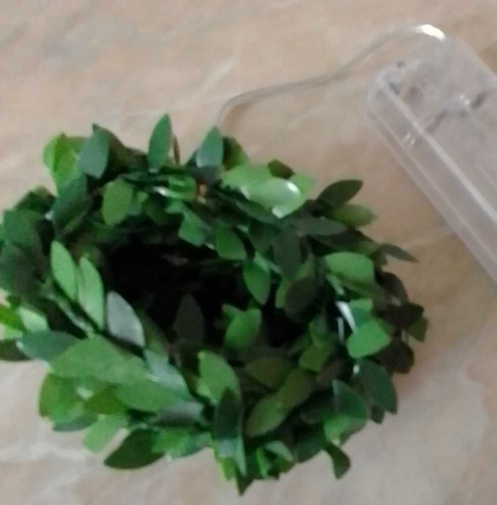 Светодиодная гирлянда листья ротанга, 2 метра, 20 LED,теплый белый
