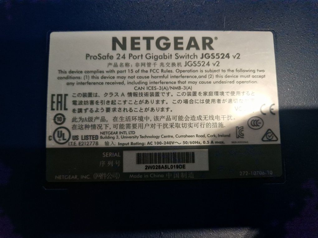 Netgear JGS524 v2 24 Port Gigabit Ethernet Switch