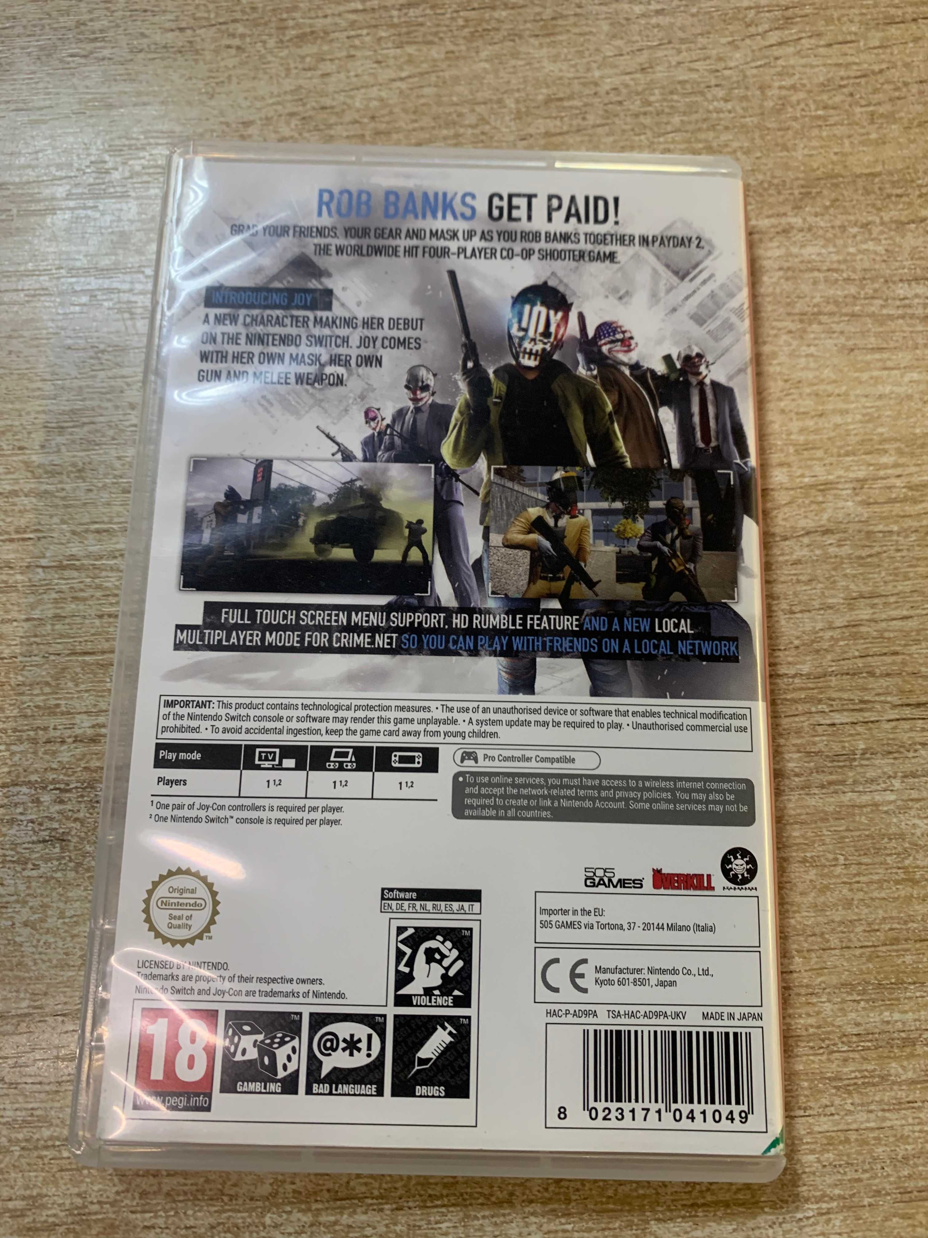 Payday 2 gra do nintendo switch