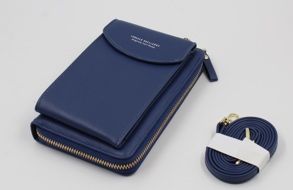 Жіночий гаманець,Синий кошелек клатч под телефон.