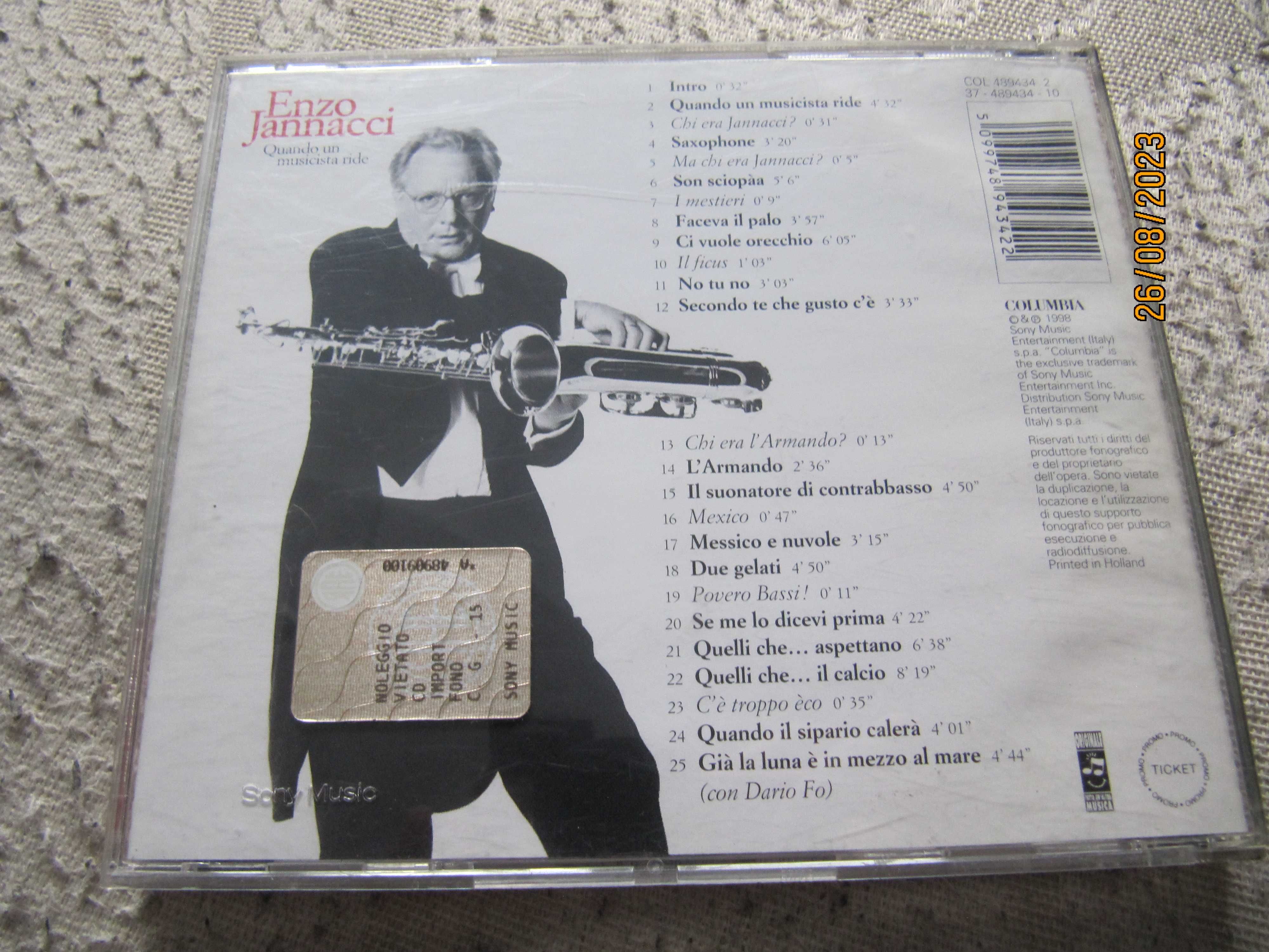 CD - Enzo Jannacci – Quando Un Musicista Ride - 1998