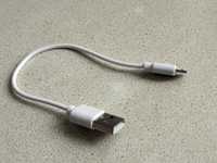 Kabel  micro USB krótki  18 cm  biały do ładowarki