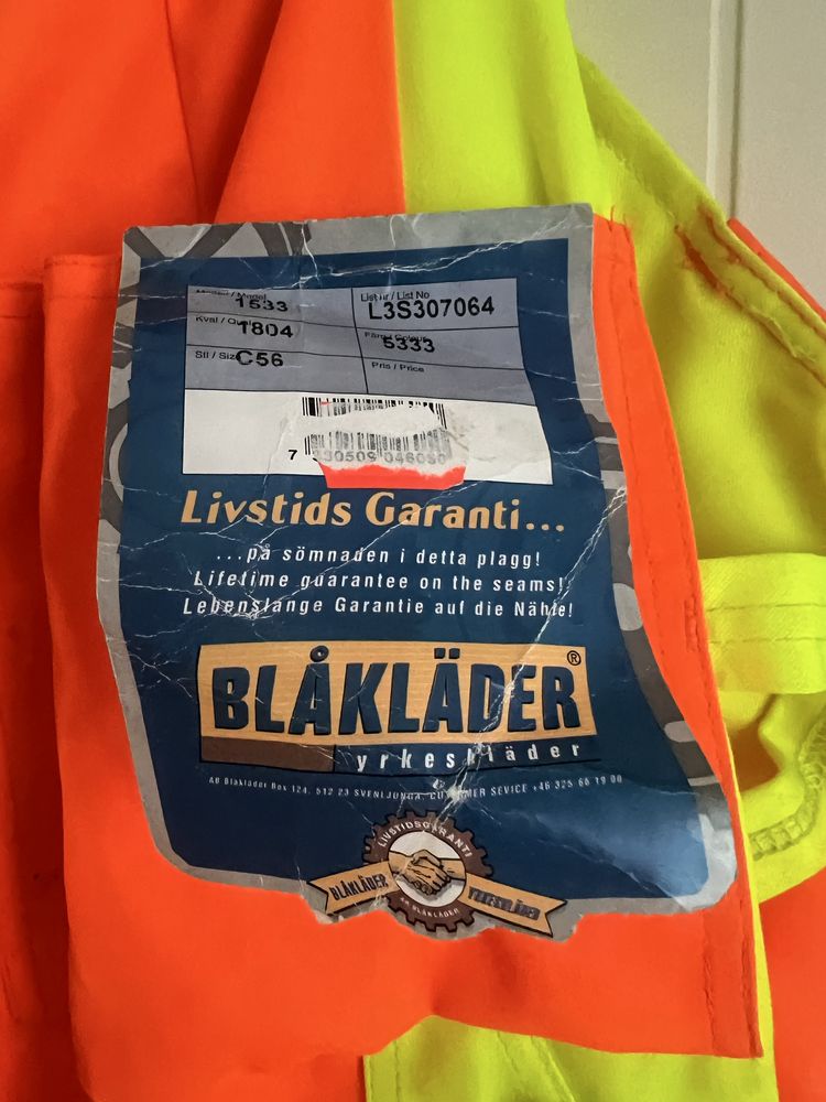 Spodnie BLAKLADER ostrzegawcze rozm 56 XXL