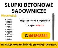 Słupki sadownicze ogrodowe 3,5m betonowe TRANSPORT HDS