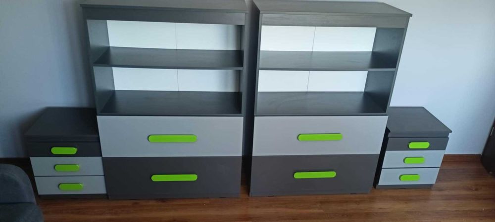 Antracytowe meble dziecięce z płyty wiórowej