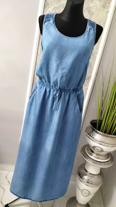 Sukienka jeansowa bawełniana L długa maxi