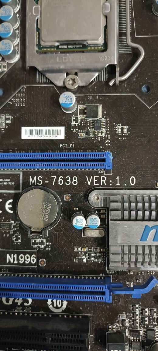 Материнська плата  MSI H55-G43  на запчасти 150 грн