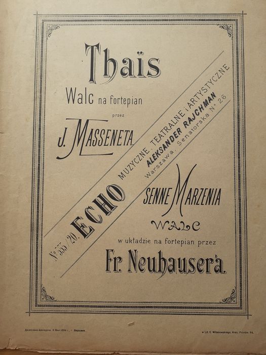 J.Massenet, Walc na fortepian z opery Thais,