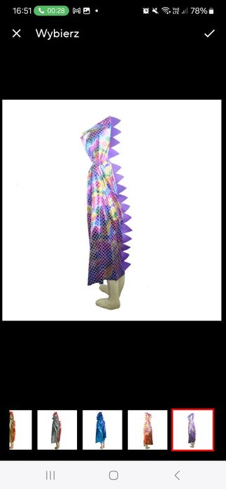 Strój dinozaura smoka kolor do wyboru