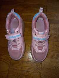Ботинки-ролики розовые, колеса светятся, для девочки 32 размер