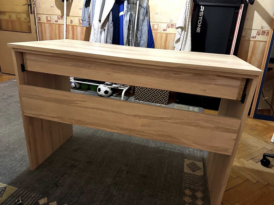 Zadb zadbane / Nowoczesne Biurko Dąb Sonoma z Szufladą - Stan Idealny