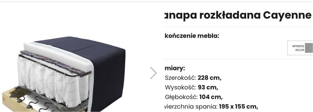 Kanapa rozkładana sofa Cayenne