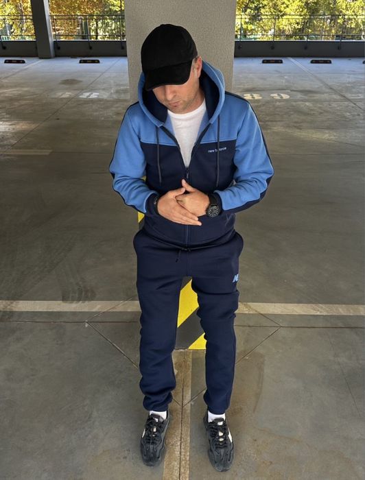 Мужской зимний костюм New Balance с начесом M-XXL с лампасами кофта