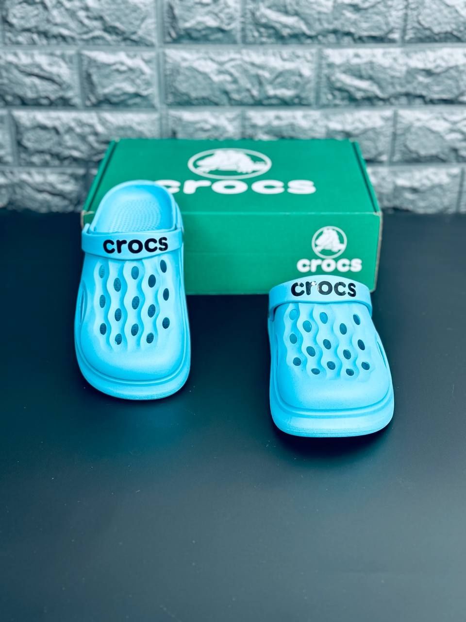 ЖЕНСКИЕ кроксы Crocs шлёпанцы Крокс бирюзового цвета 36-41