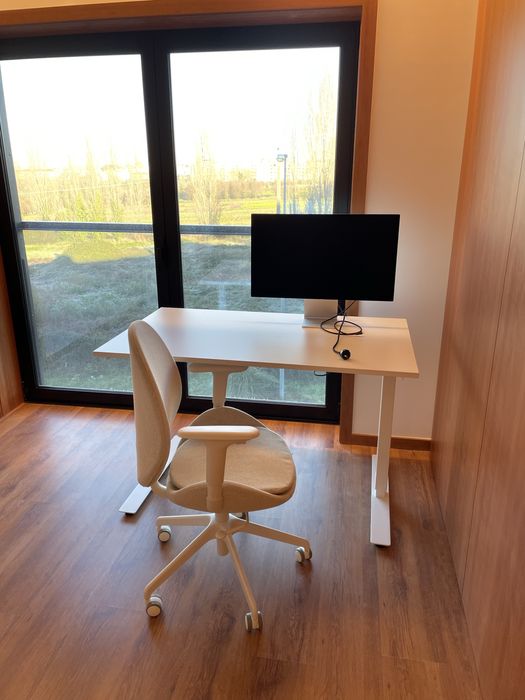 TROTTEN Secretária sentado/em pé, branco, 120x70 cm