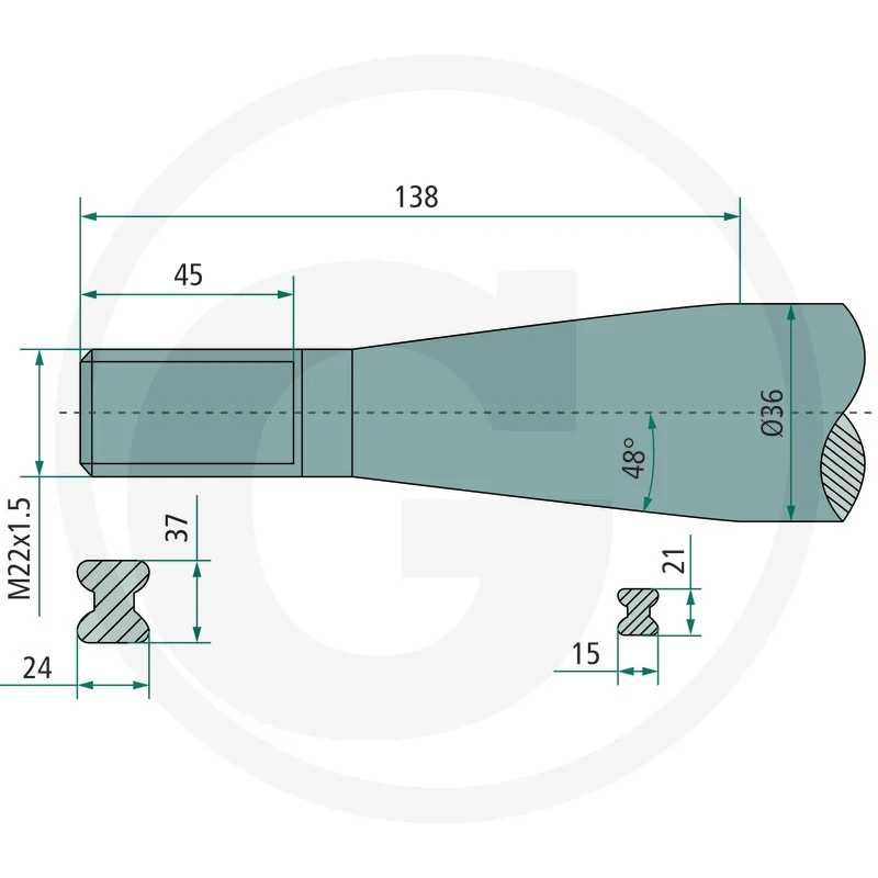 Ząb Palec wygięty górny kuty Tur Krokodyl L-680mm ładowacz ładowarka