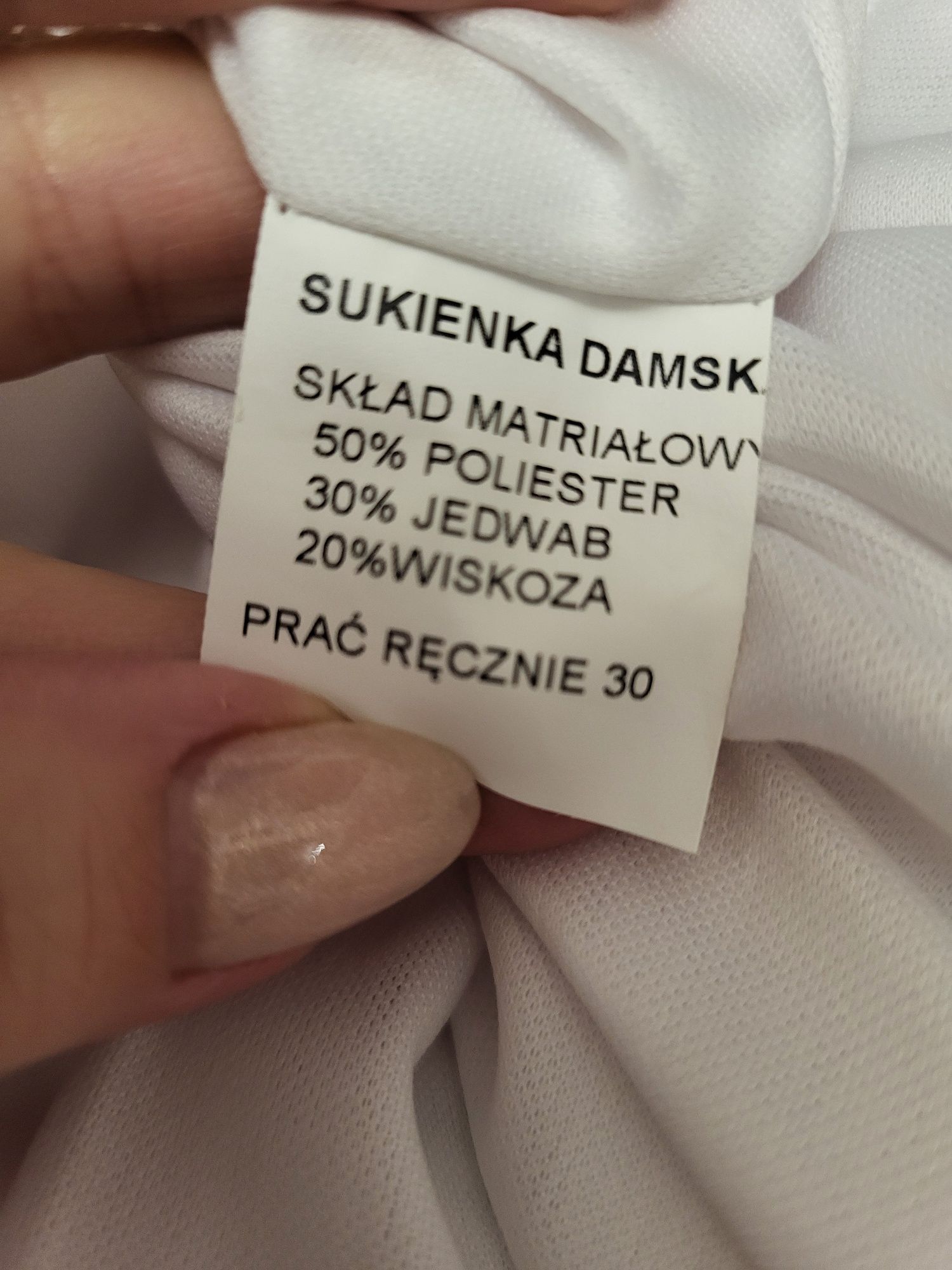 Piękna sukienka, rozmiar 48, jedwab + wiskoza + poliester