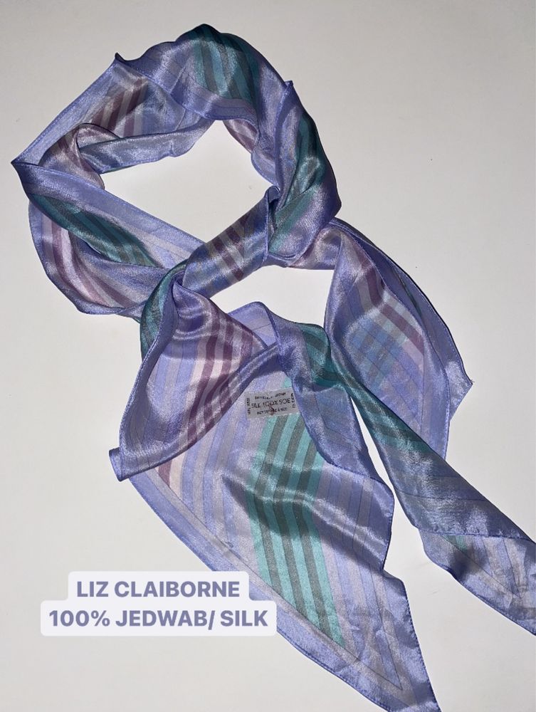 Liz Claiborne Jedwabny Japoński Szal 100% Jedwab/Silk