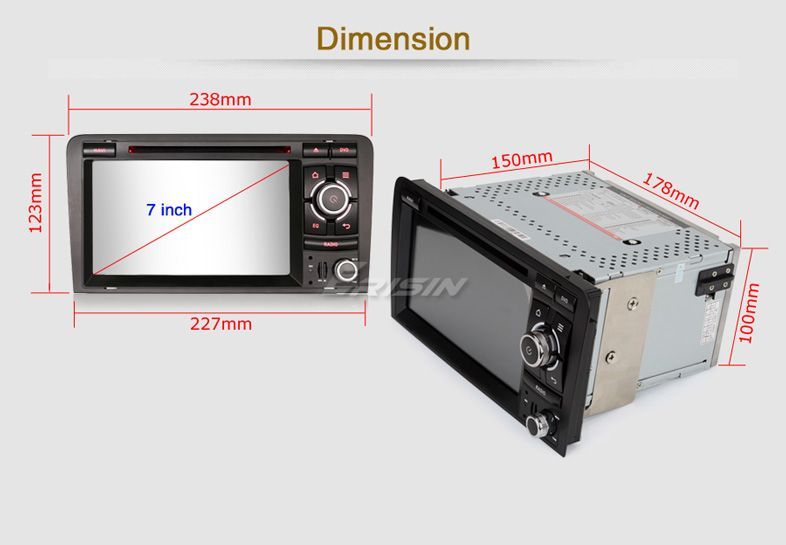 Auto-rádio 2 din android 12 64GB para Audi A3 OctaCore