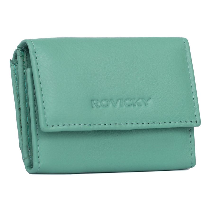 elegancki portfel damski na zatrzask ze skóry naturalnej - rovicky