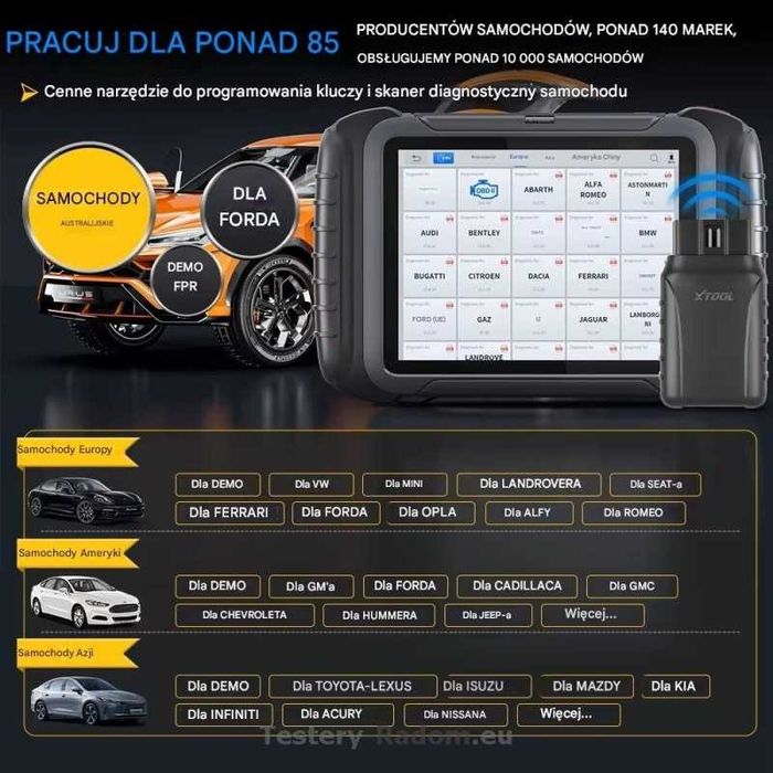 XTOOL D8W Can FD DoIP wifi  język Polski