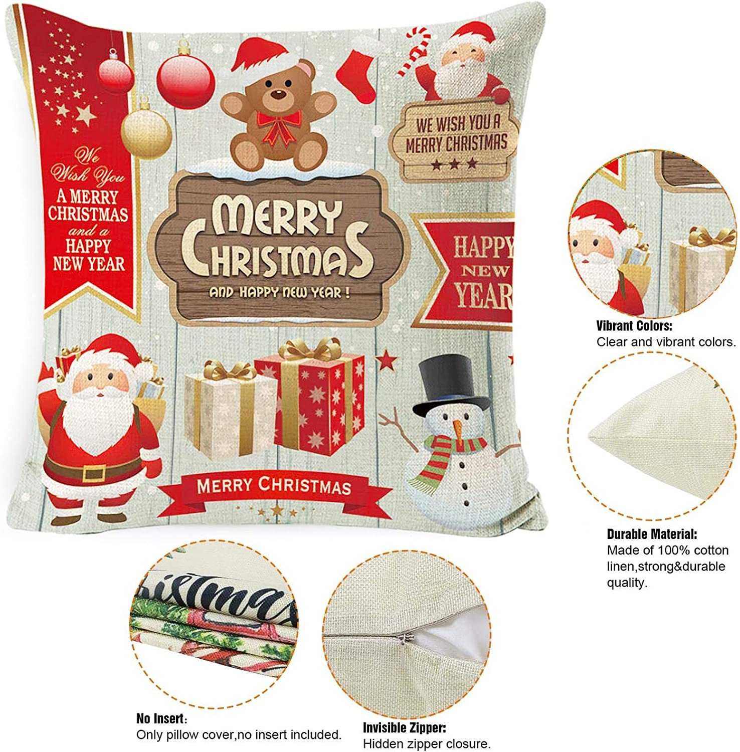 4 Pack capas de Natal para almofadas novo
