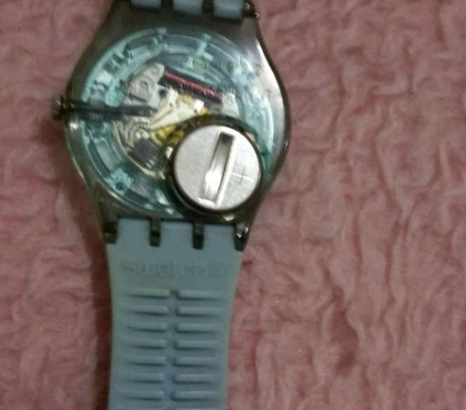 relogio swatch azul com ursinhos