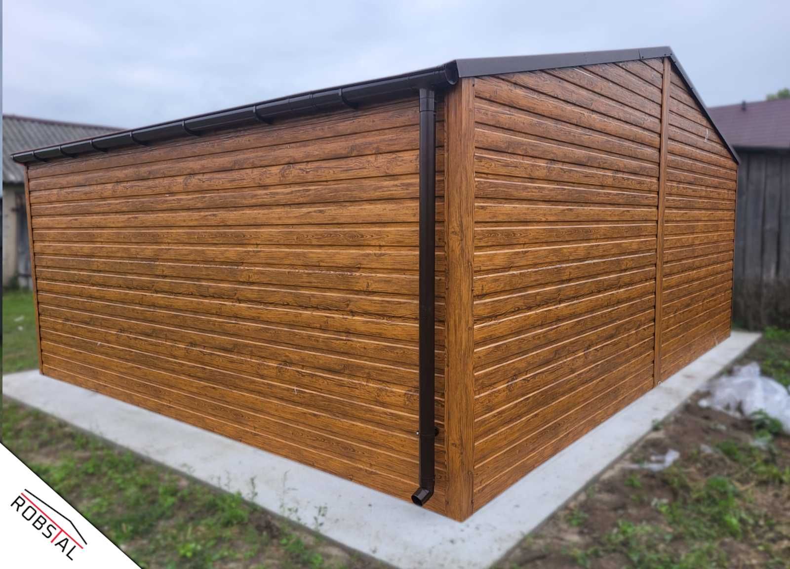 Garaż Blaszany 6x5 Dwuspadowy Drewnopodobny PREMIUM Darmowy Montaż