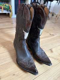 Botas de Cowboy Vintege, Genuino, Tamanho 43, Cor Castanho