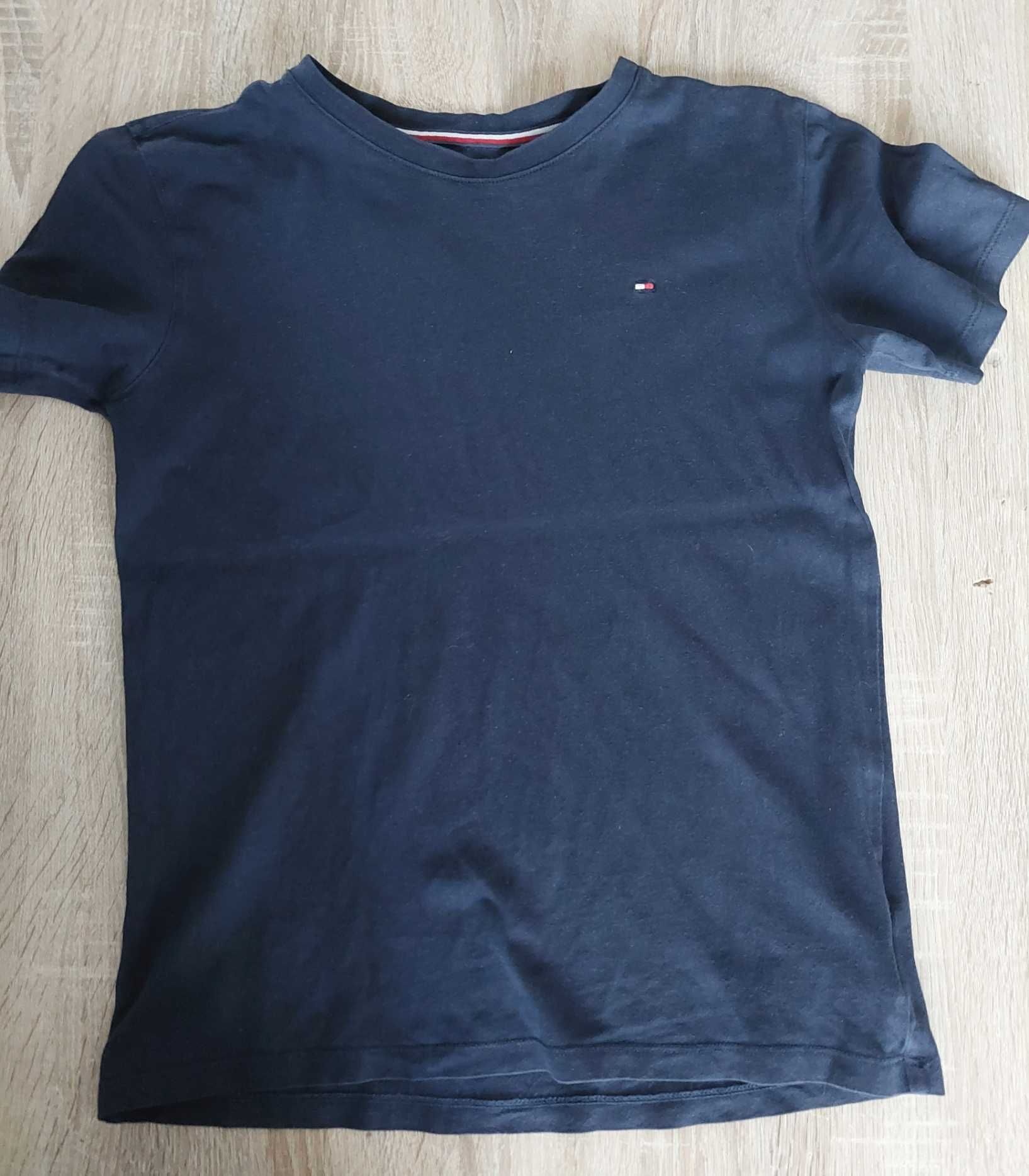 Granatowy T-shirt Tommy Hilfiger, 12- 14 lat->152- 164 cm, bdb