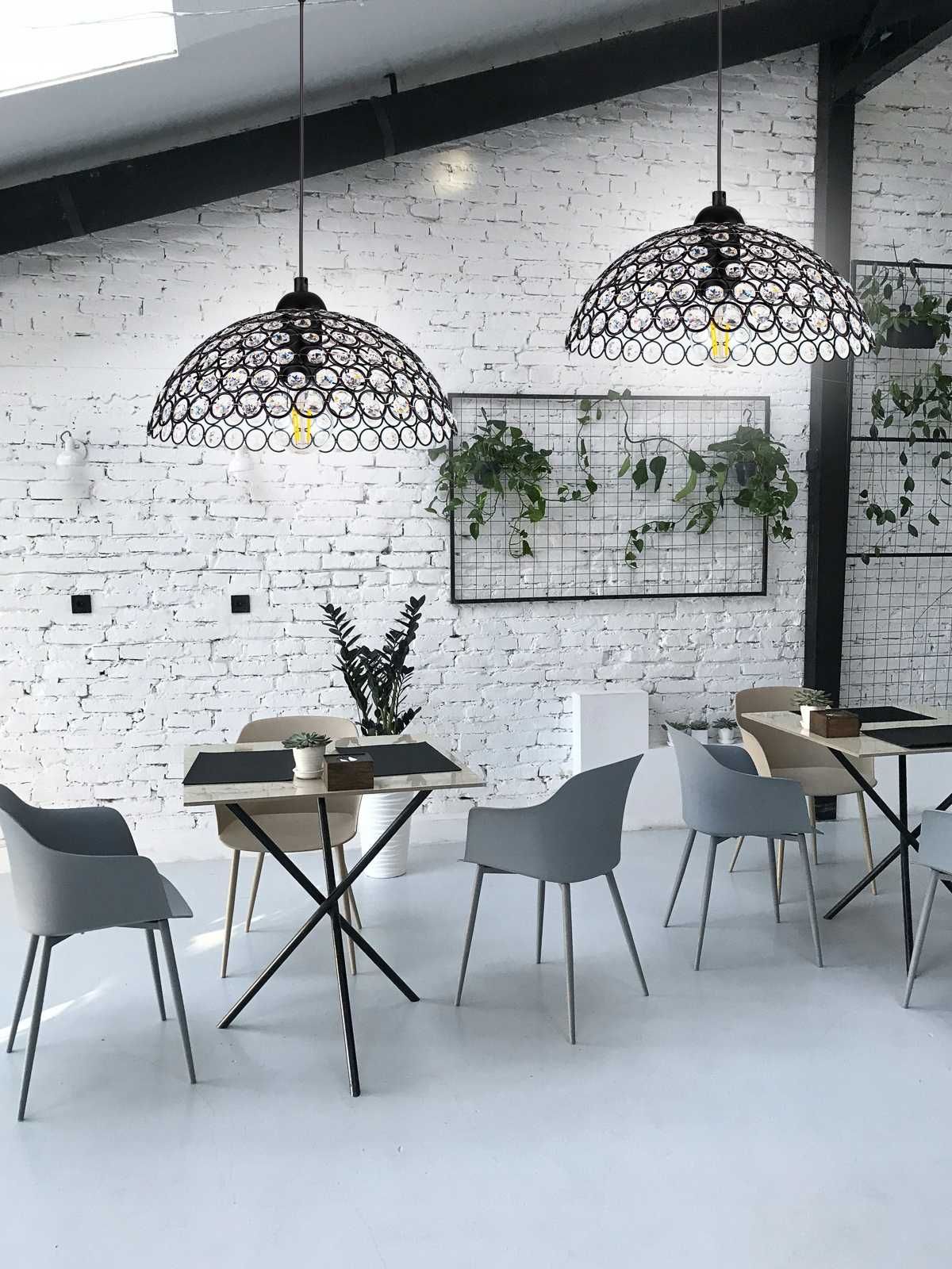 Lampa wisząca sufitowa LED z kryształkami, regulacja kabla, LOFT