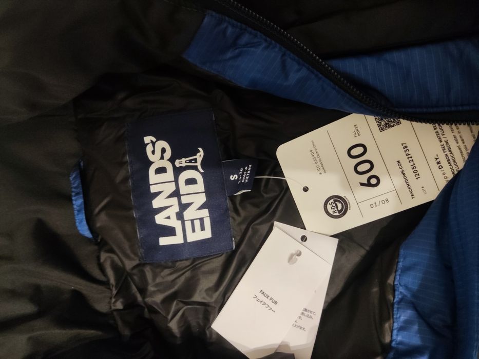 Чоловіча зимова пухова куртка парка Lands End. S та S tall (М)