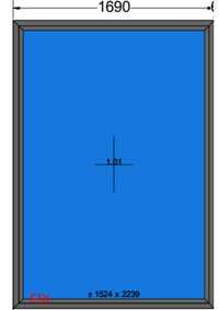 Okno stałe (fix), 169 x 240,5 cm, kolor Alux DB 2 str, 3 szyby