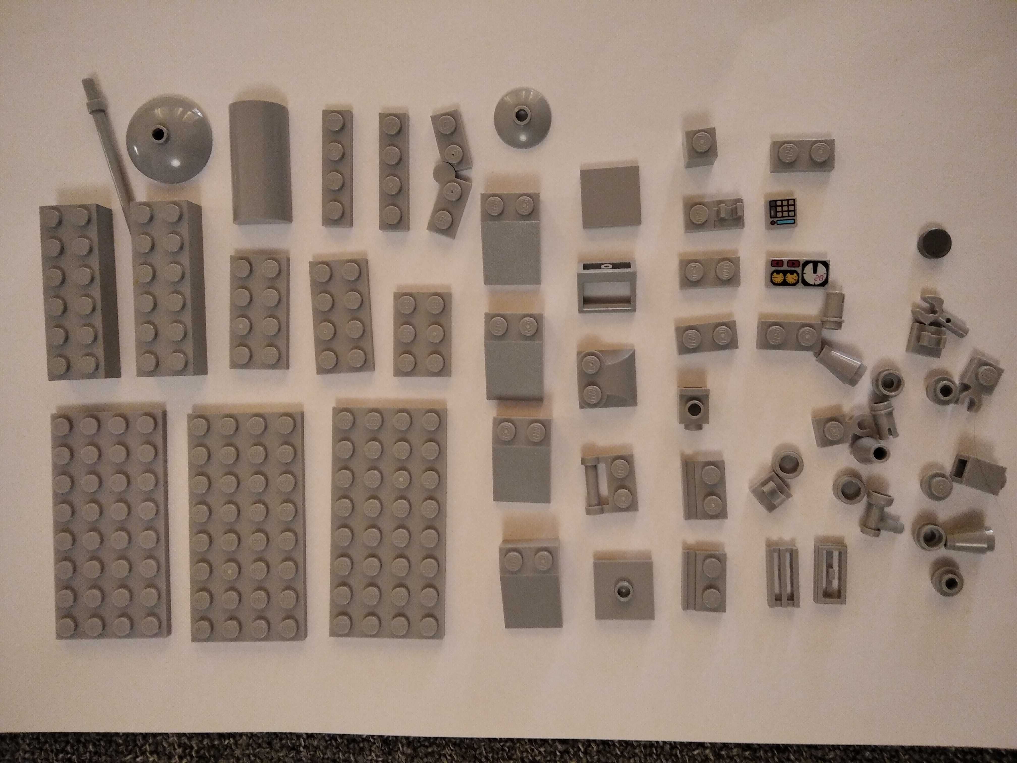 klocki lego zestaw różnych elemnetów kolor siwy/szary nr 14