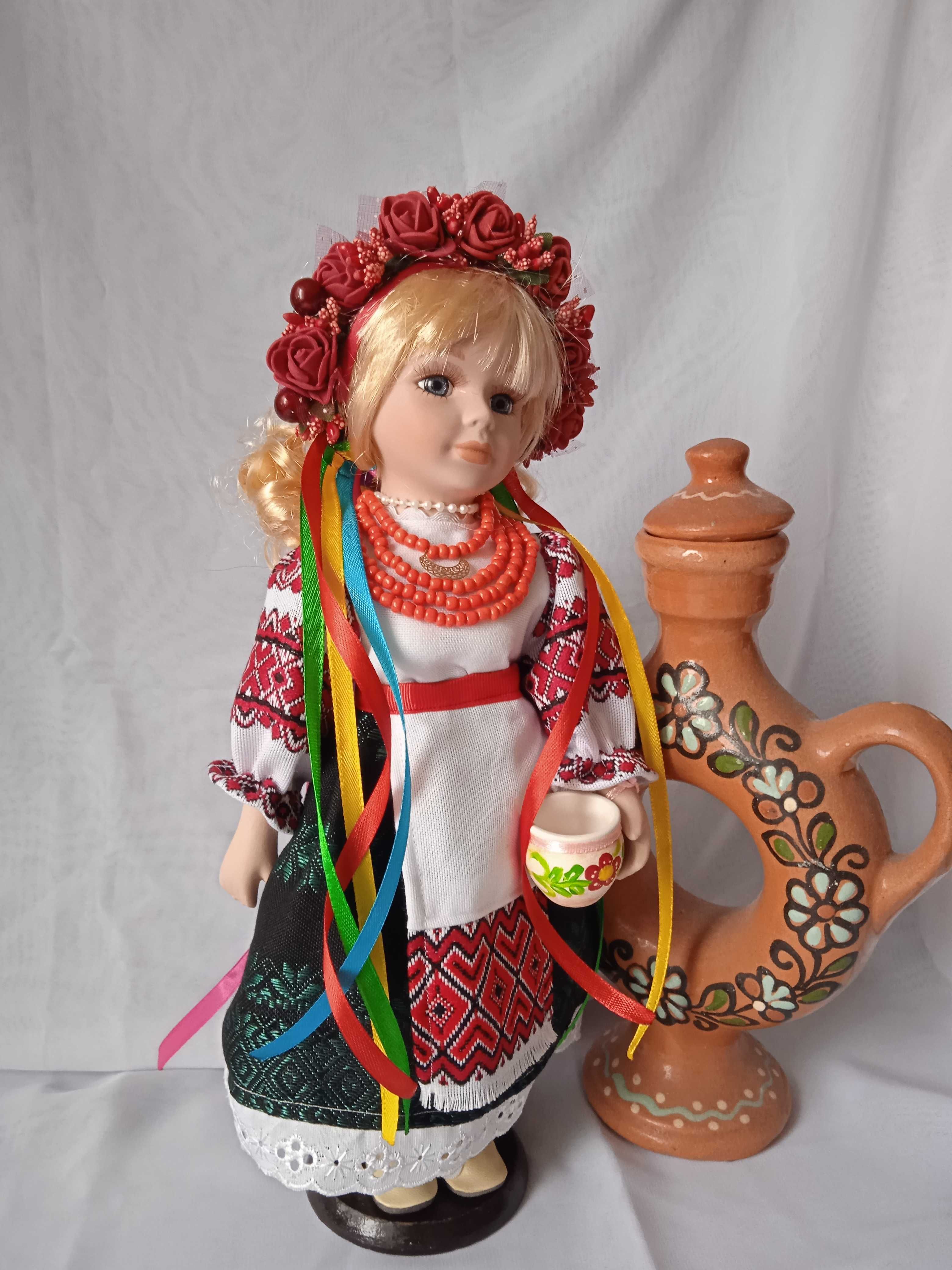 Фарфоровая кукла №17 сувенир украинский народный костюм украинка 30см