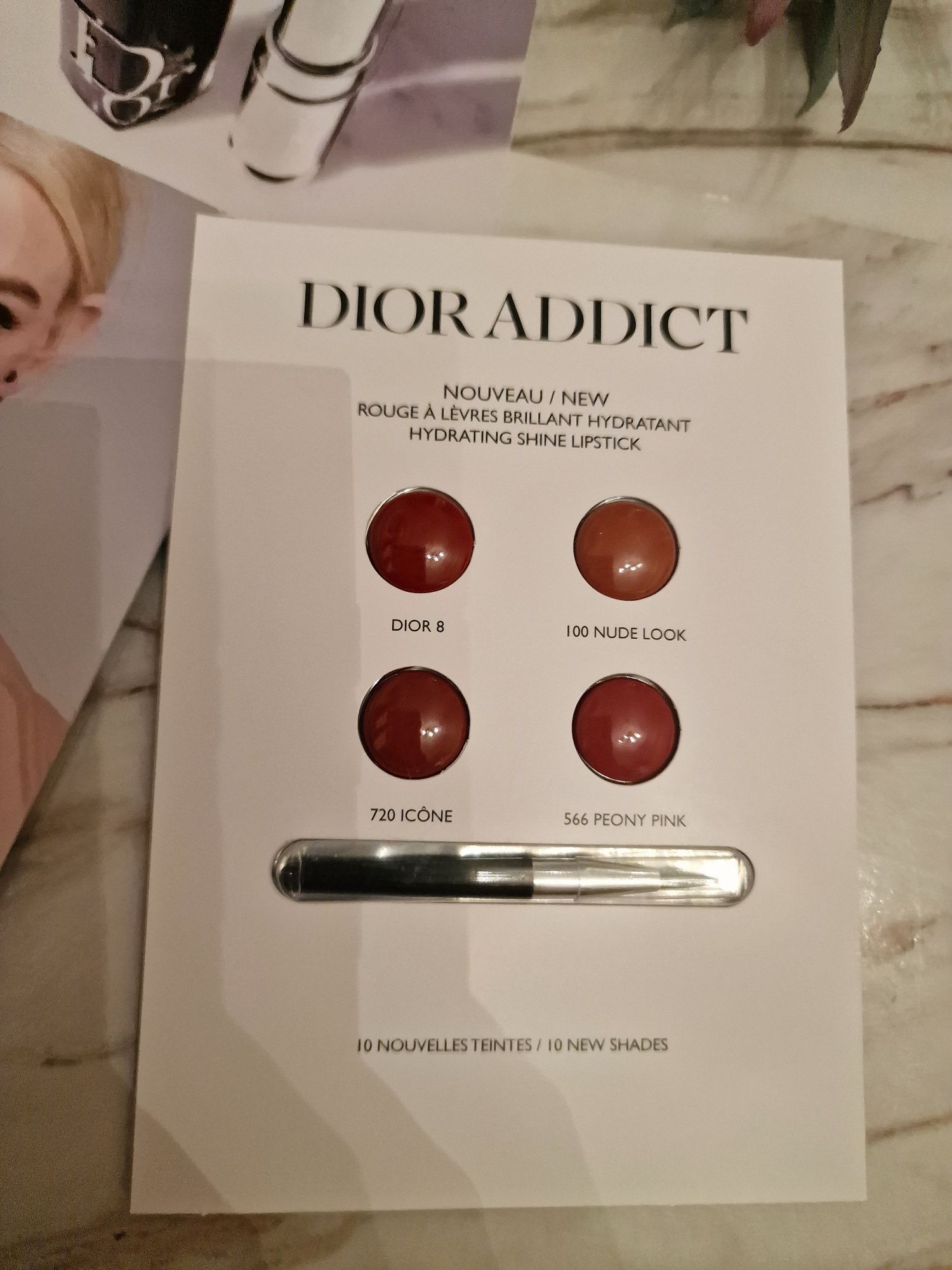 Zestaw próbnych pomadek Dior z pędzelkiem