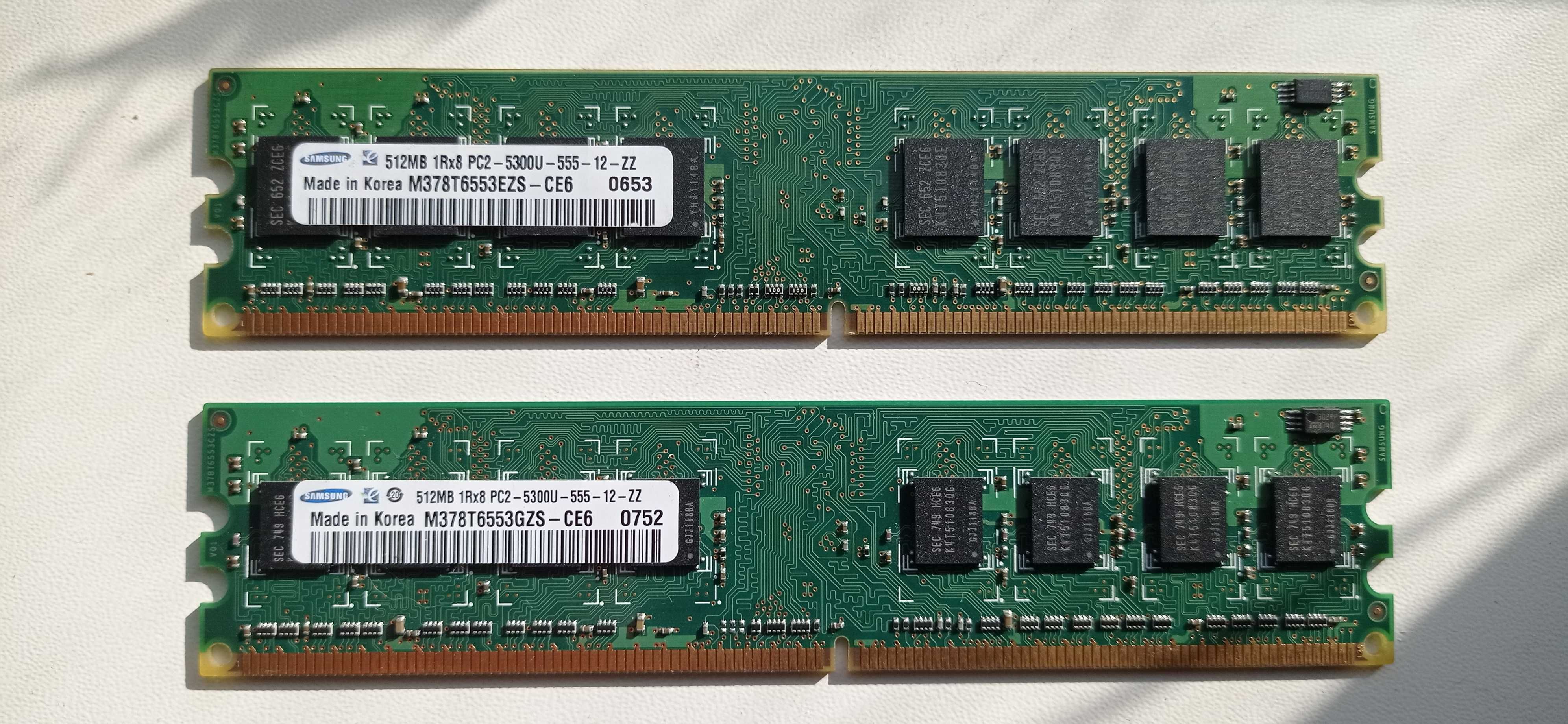 Оперативна пам'ять Samsung DDR2 512 Mb  x 2   200 грн.