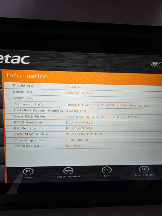 TOP! 16GB DDR4 Захищений планшет Getac F110 G3 i5-6200U GPS LAN 3G