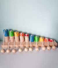 Drewniane liczydło, zabawka sensoryczna, zabawka Montessori, drewniana