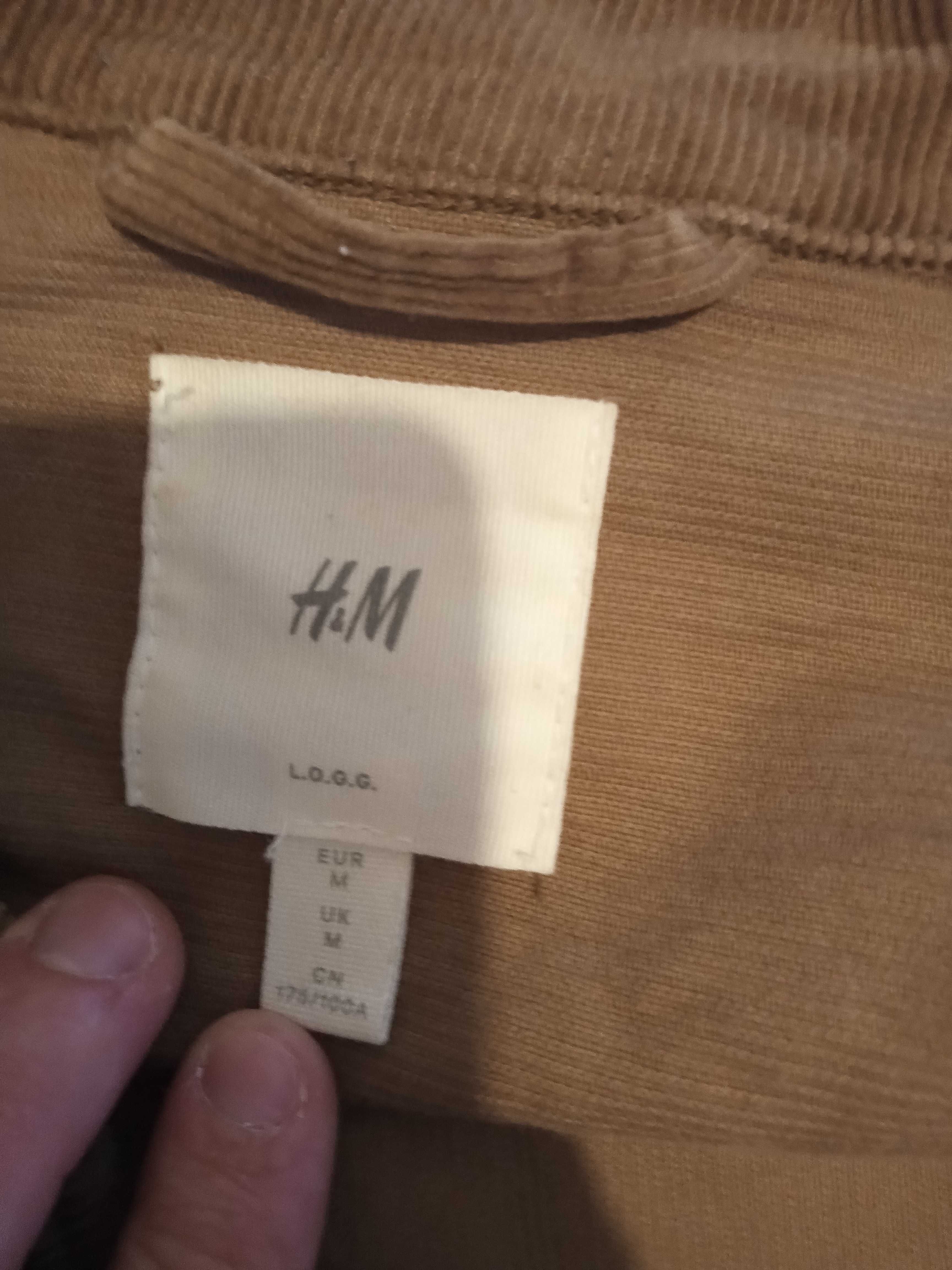 Brązowa kurtka sztruksowa wiosenna H&M rozmiar M