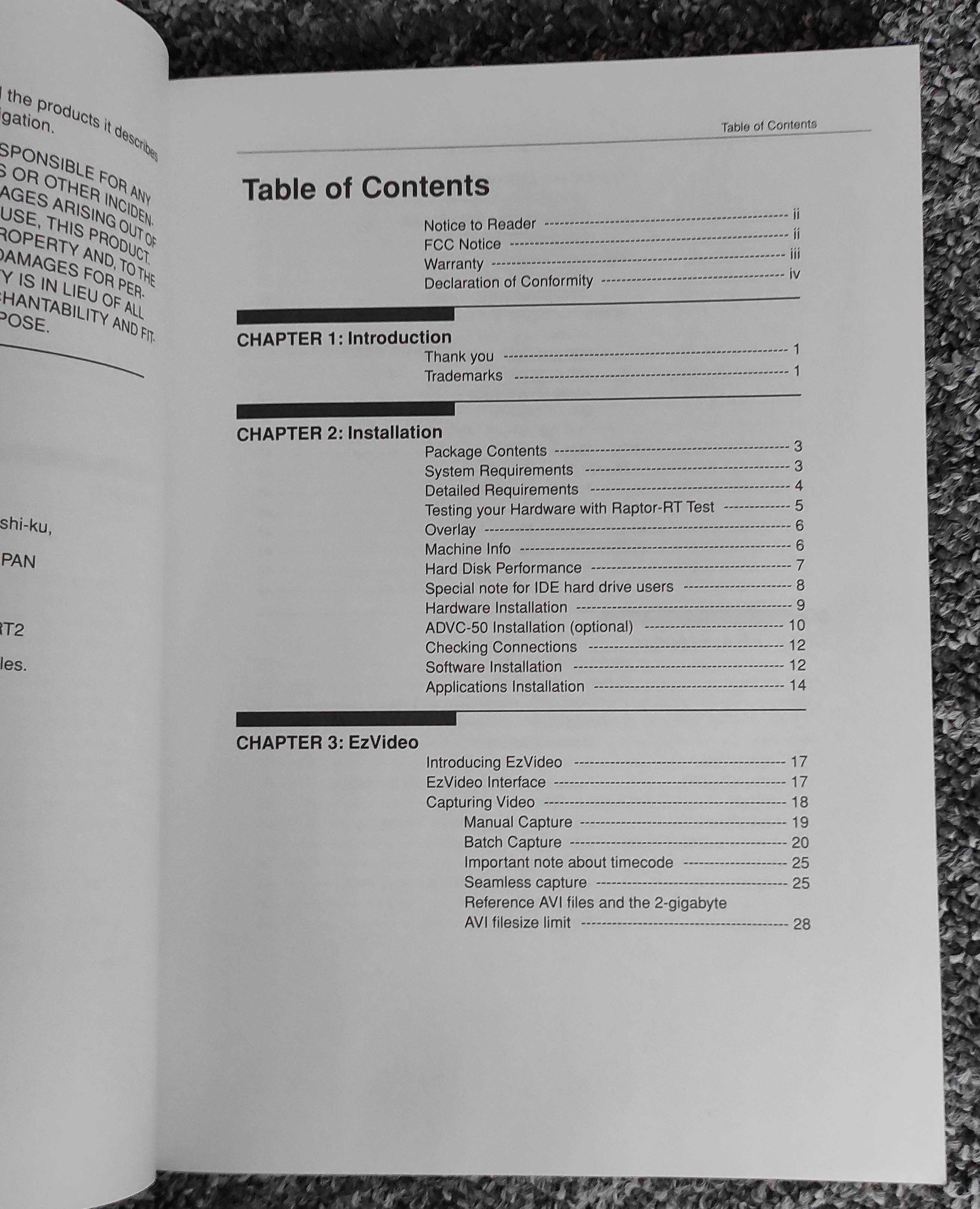 Canopus DVRaptor RT2 i ADVC 50 - manual, oryginalna wersja książkowa