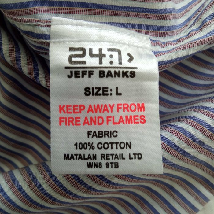 Jeff Banks męska koszula w paski r. L jak nowa