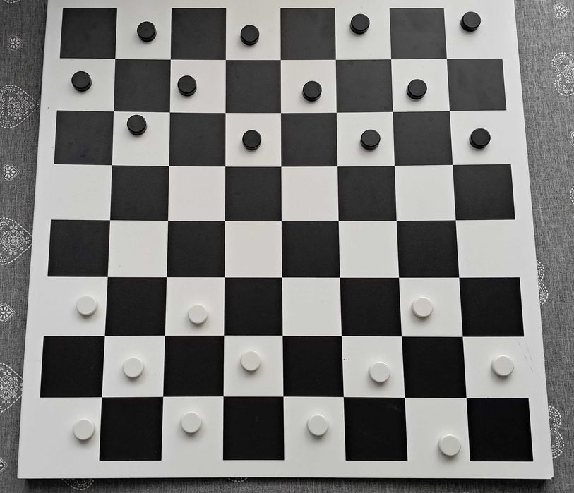 Duża metalowa tablica - Warcaby - magnetyczne