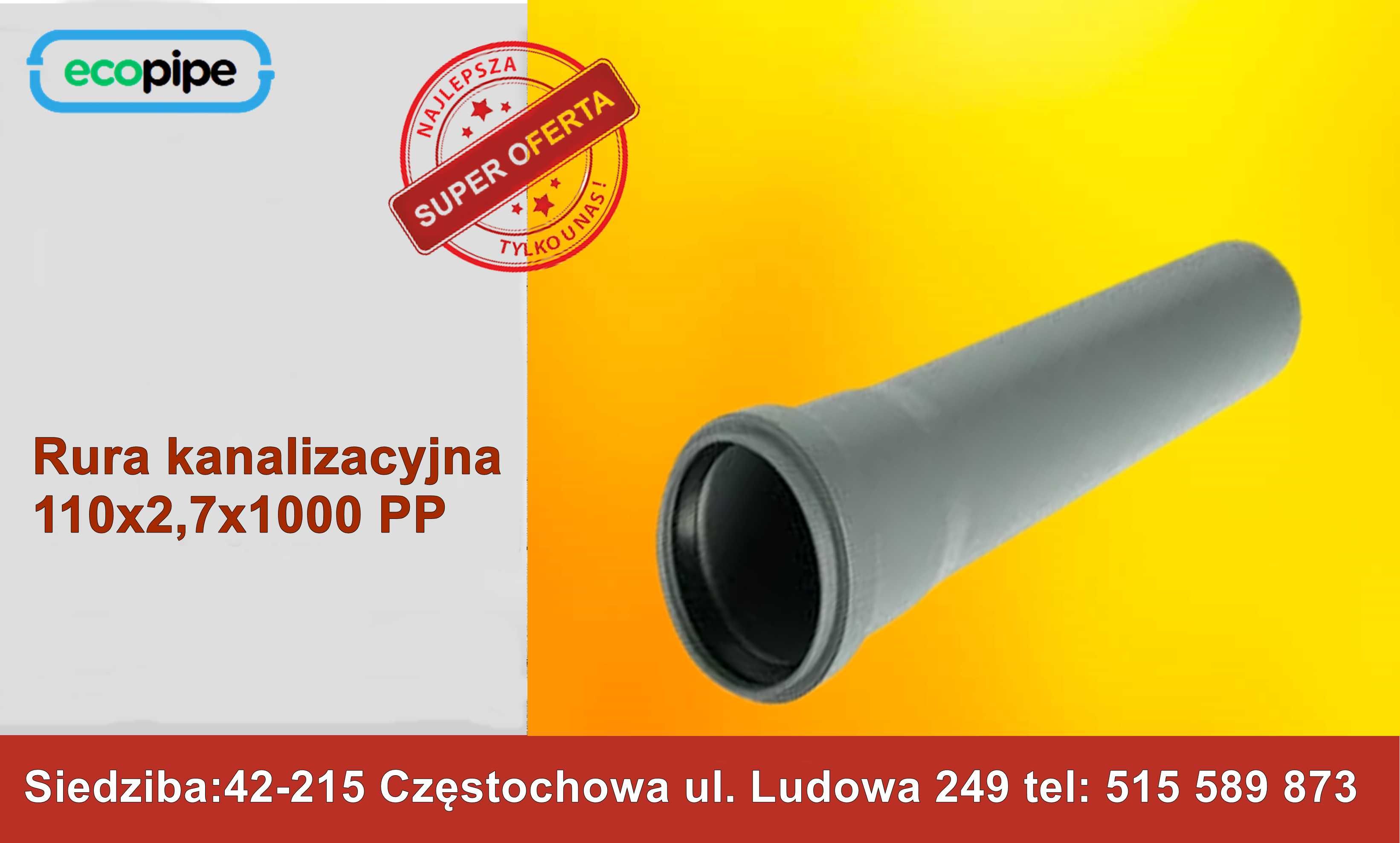 Rura kanalizacyjna PP ∅110x2,7x1000