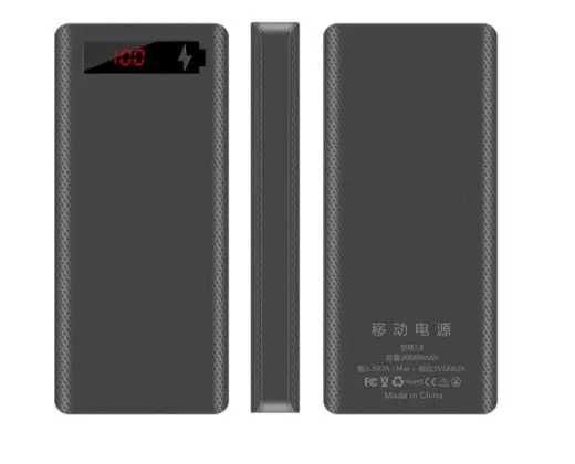 Корпус Power Bank з дисплеєм LCD 8*18650 2*USB 5V 2.8A чорний