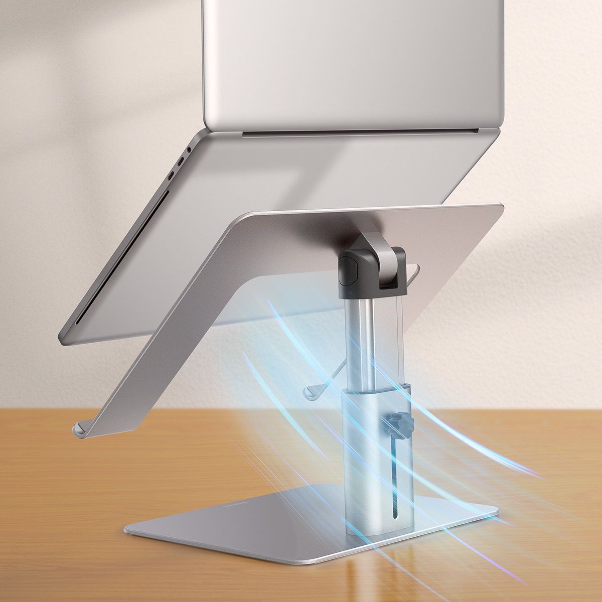 podstawka pod laptopa 11"-17,3" regulowana wysokość aluminiowa srebrny